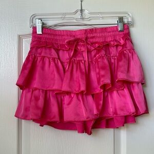 Day + Moon Hot Pink Ruffled Skort